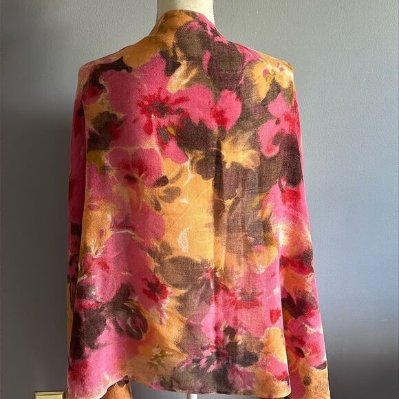 Anthropologie Vismaya Floral Wool Scarf Wrap! - Picture 3 of 11
